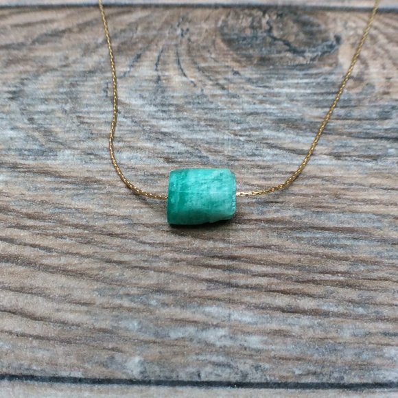 Amazonite choker, 14k gold filled, throat chakra, healing jewelry - Picture 2 of 8